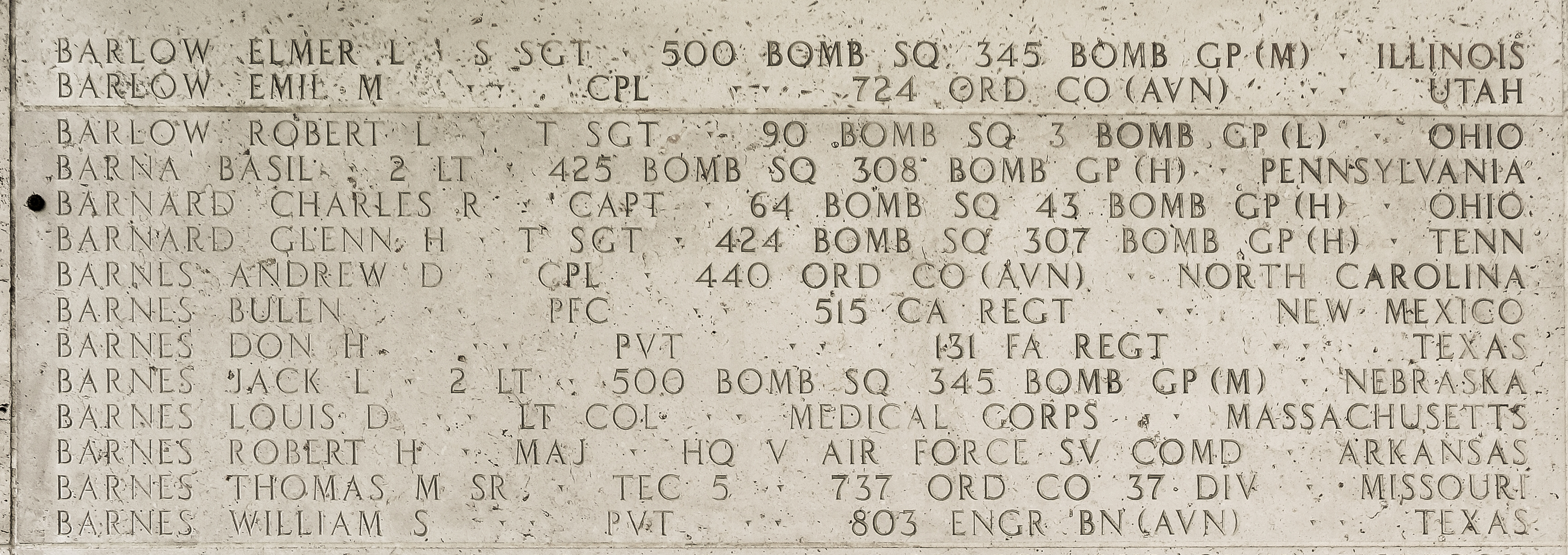 Elmer L. Barlow, Staff Sergeant